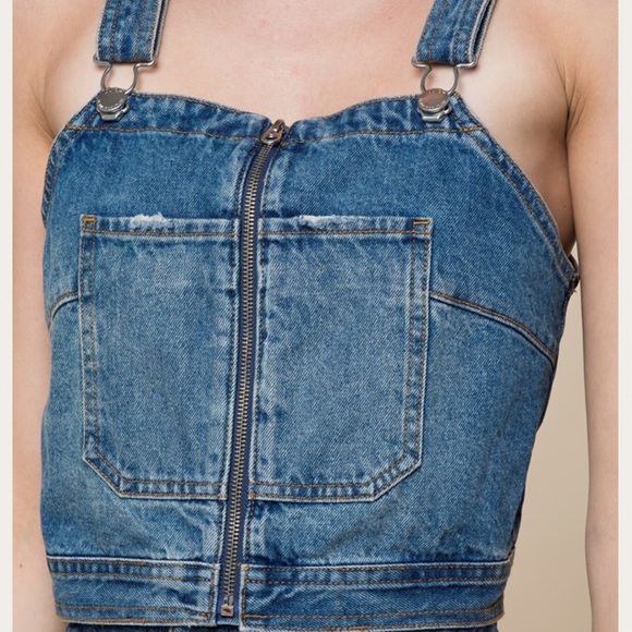 overall bib crop top